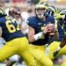 Michigan quarterback Shane Morris looks to pass the ball against Central Michigan during the third quarter at Michigan Stadium on Saturday, August 31, 2013. Melanie Maxwell | AnnArbor.com